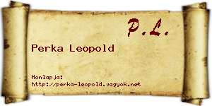 Perka Leopold névjegykártya